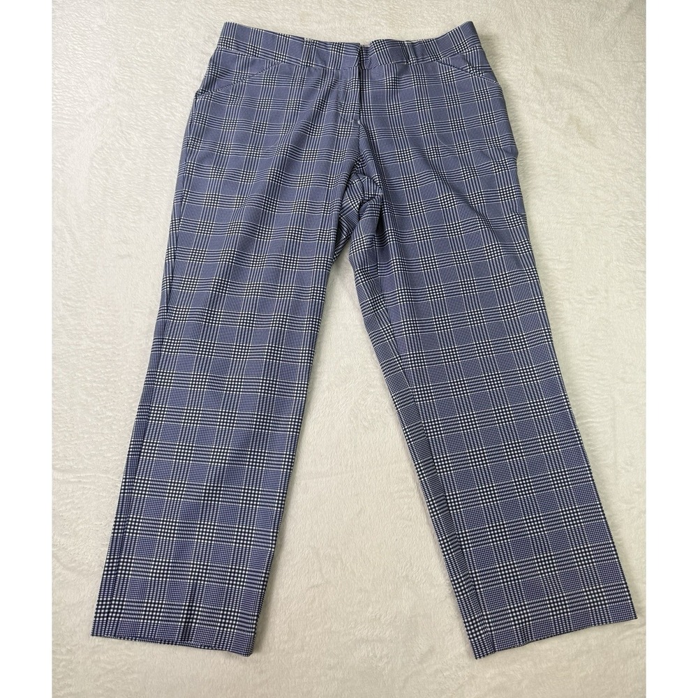 Peter Millar Pants Womans 8 Blue Plaid Wicking‎ Stretch Golf Performance
